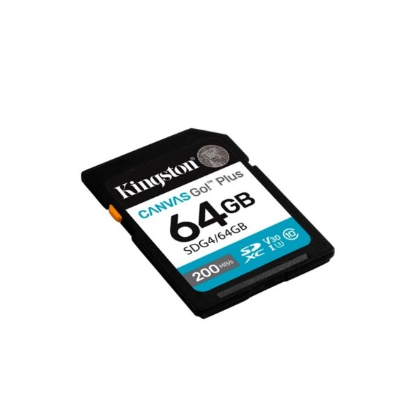 MEMORIA SD KINGSTON 64GB SDG4/64GB CANVAS GO PLUS CLASS 10