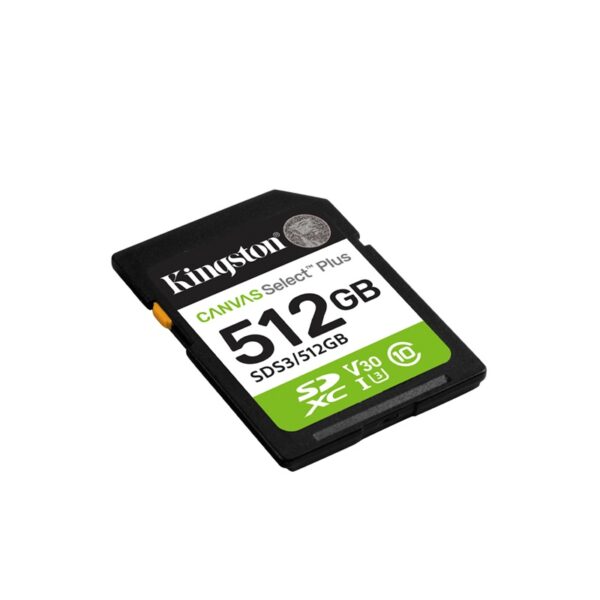 MEMORIA SD KINGSTON 512GB SDS3/512GB CANVAS SELECT PLUS CLASS 10