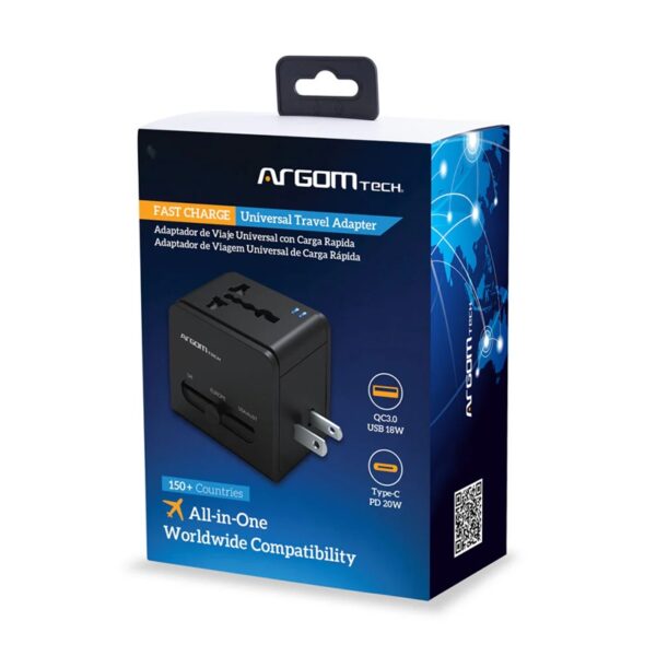 CARGADOR PARA PARED ARGOMTECH ARG-AC-0298BK TIPO C
