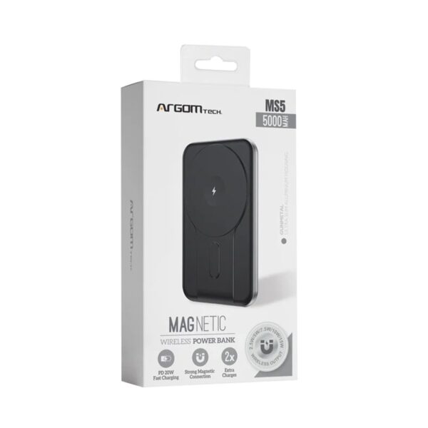 CARGADOR MAGNETICO PORTATIL ARGOMTECH ARG-PB-1160SL TYPO-C 5000 MAH