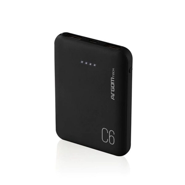 CARGADOR PORTÁTIL ARGOMTECH ARG-PB-1136BK 6.000mAh NEGRO