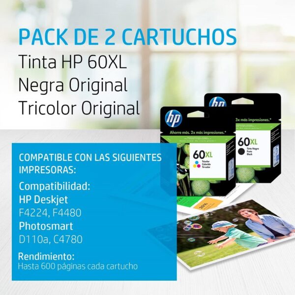 TINTA HP 60XL NEGRO CC641WL 13.5ML