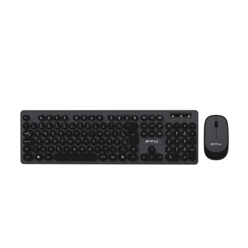 TECLADO+MOUSE FTX KM400 NUM/POR/WIR/POP/NEGRO-GRIS
