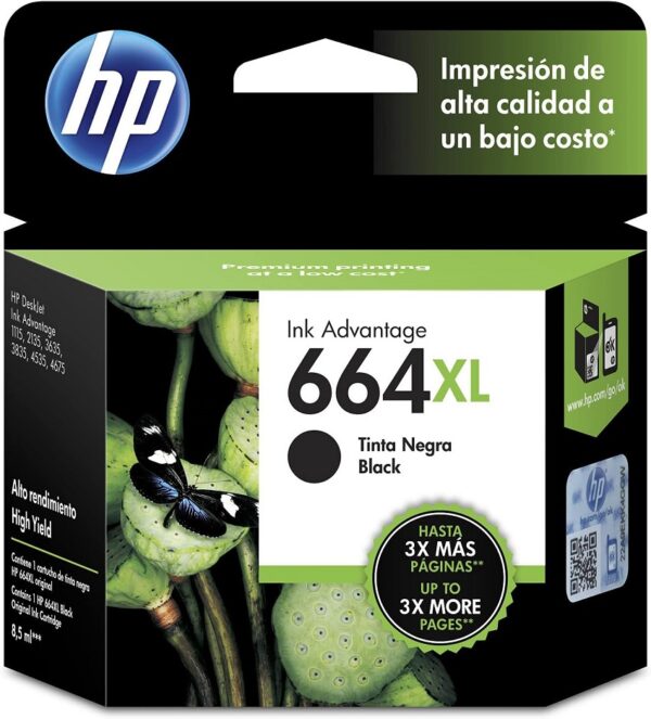 TINTA HP 664XL NEGRO F6V31AL 8,5ML