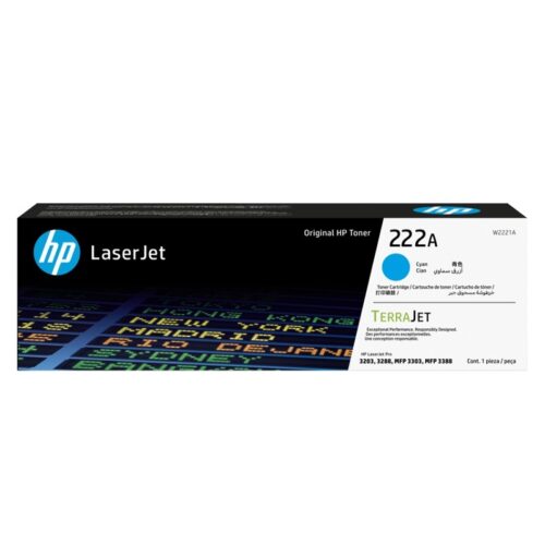 TONER HP 222A CYAN W2221A LJ PRO M203/MFP 3201/3204/3288/3303/3388
