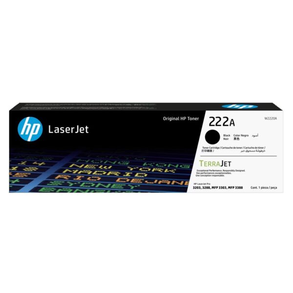 TONER HP 222A NEGRO W2220A LJ PRO M203/MFP 3201/3204/3288/3303/3388