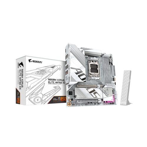 PLACA MADRE B850M AORUS ELITE WIFI6E ICE DDR5 AM5/S/R/DP/2M2/USB/MATX