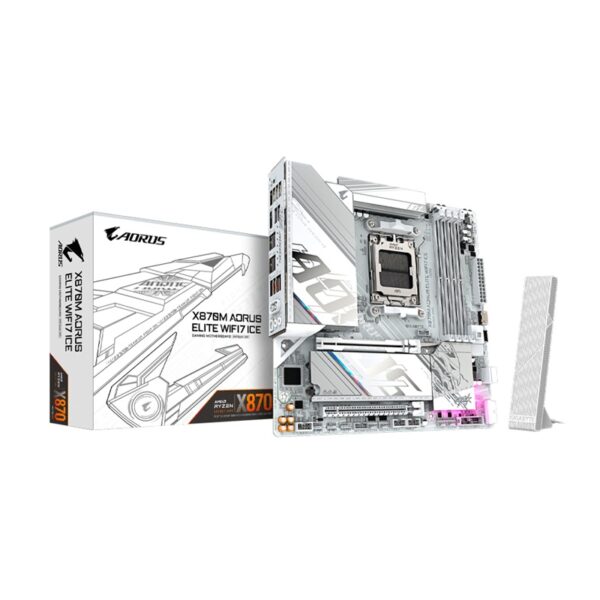 PLACA MADRE X870M AORUS ELITE WIFI7 ICE DDR5 AM5/S/R/HDMI/2M2/USB4/MATX