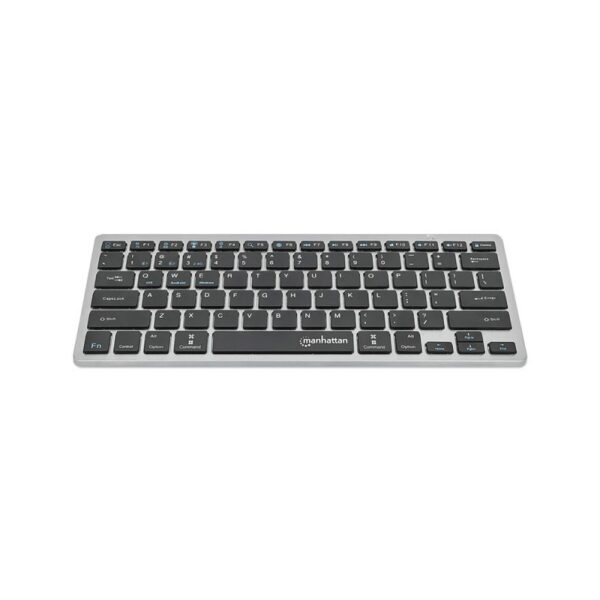 TECLADO MANHATTAN WIR/BT 180559 DUAL-MODE ULTRA SLIM ING NEG/PLAT