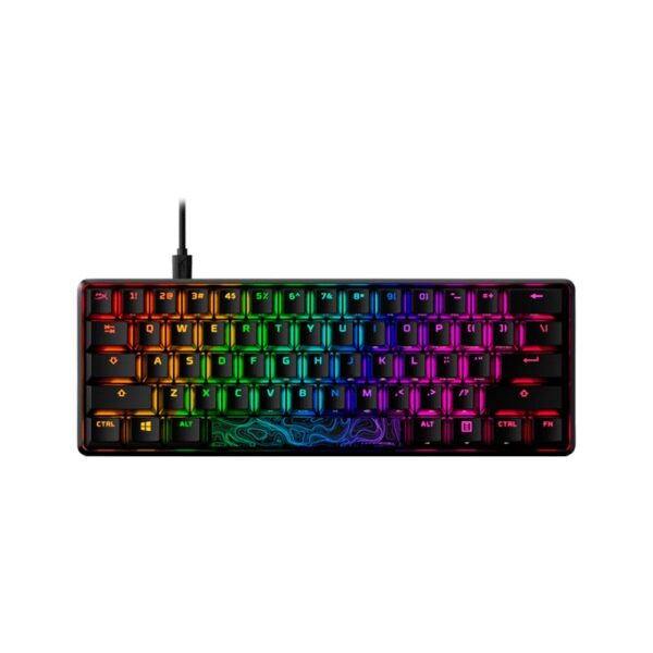 TECLADO USB GAMER HYPERX HKBO1S-AB-US/G ALLOY O. 60 MEC AQUA/ING/RGB NEG