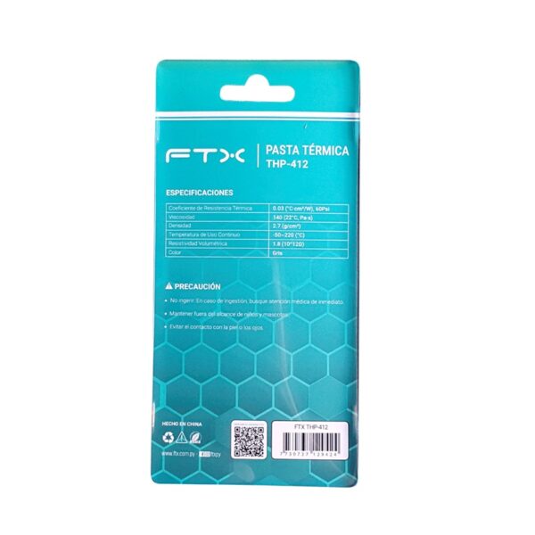 PASTA TERMICA FTX THP-412 4GR 1.2 W/M.K