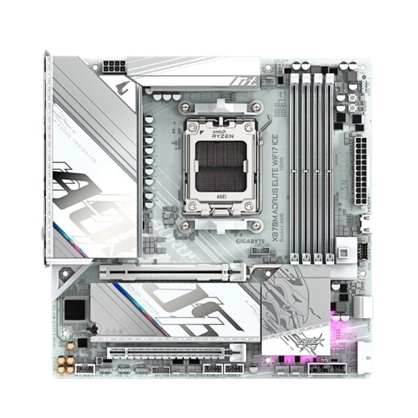 PLACA MADRE X870M AORUS ELITE WIFI7 ICE DDR5 AM5/S/R/HDMI/2M2/USB4/MATX