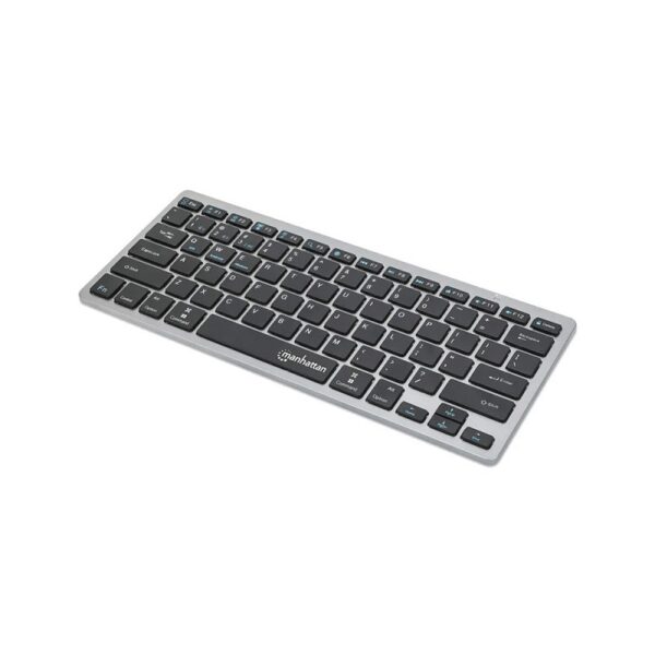 TECLADO MANHATTAN WIR/BT 180559 DUAL-MODE ULTRA SLIM ING NEG/PLAT