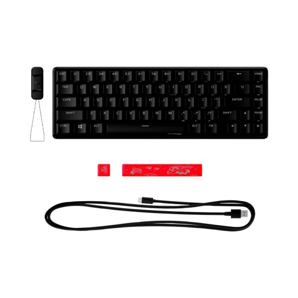 TECLADO USB GAMER HYPERX 4P5D6AA ABA ALLOY O. 65 MEC RED/ING/RGB/