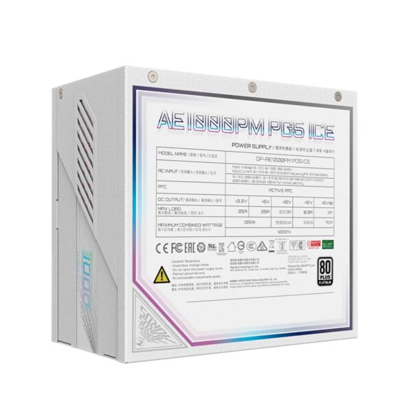 FUENTE AORUS ELITE 1000W 80 PLUS PLATINUM FULL MODULAR GP-AE1000PM PG5 ICE