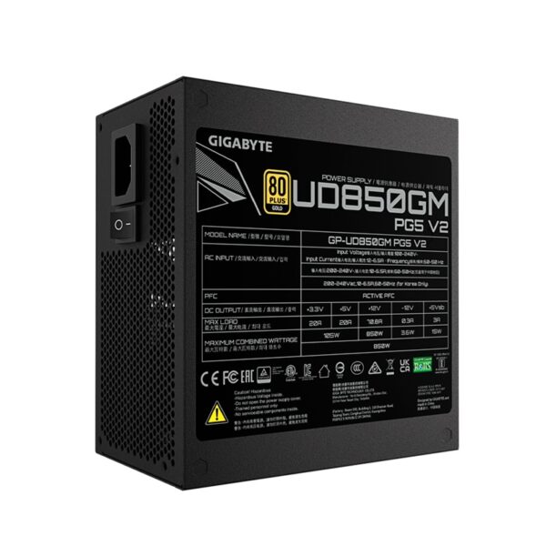 FUENTE GIGABYTE GP-UD850GM PG5 V2 850W 80PLUS GOLD FULL MODULAR