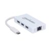 HUB USB-C 3.0 + RED MANHATTAN 507608 3 PUERTOS/5 GBPS/GIGABIT BLANCO
