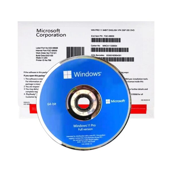 LICENCIA MICROSOFT WINDOWS 11 PRO OEM 64 BIT